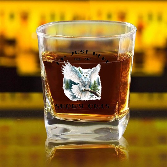 I'm Just Here for the Snow Owls - Birdwatching Square Whiskey Glasses