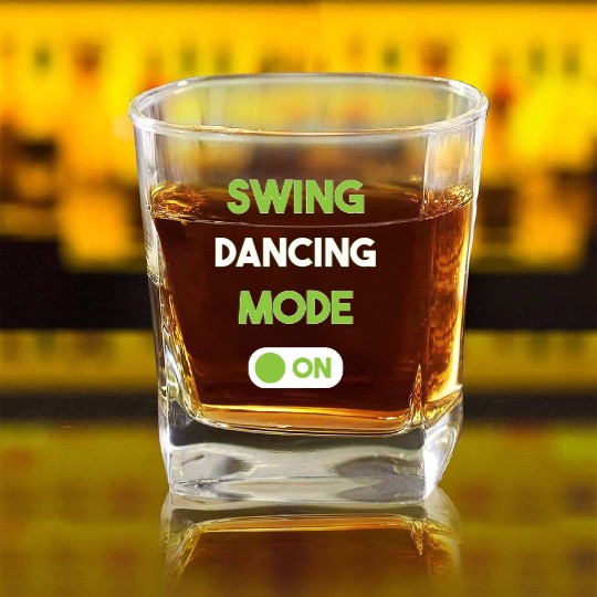 Funny Swing Dancing Dance Mode On Square Whiskey Glasses