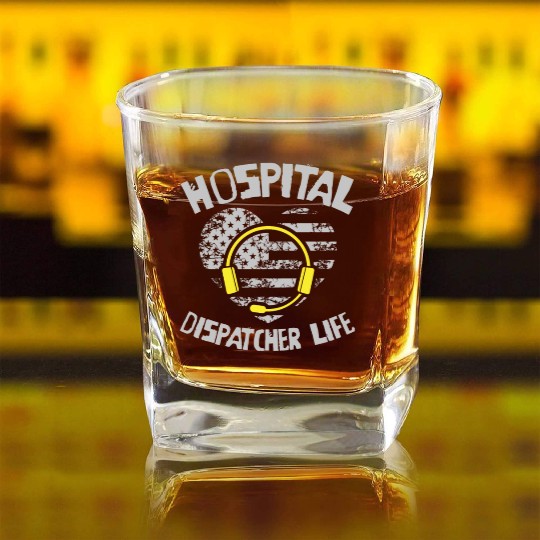Dispatcher Us Flag Square Whiskey Glasses