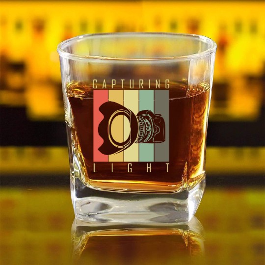 Funny Camera photography quote gift Square Whiskey Glasses