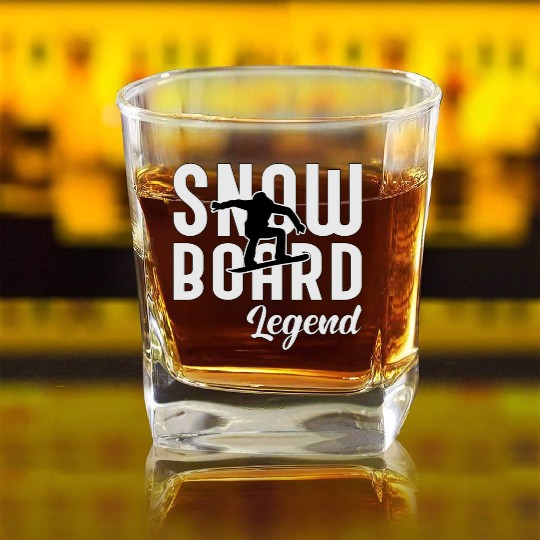Snowboard Legend Snowboarding Square Whiskey Glasses