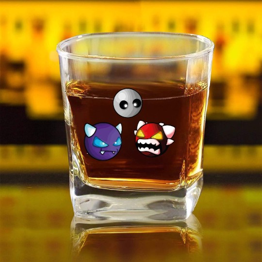 geometry dash insane game Square Whiskey Glasses