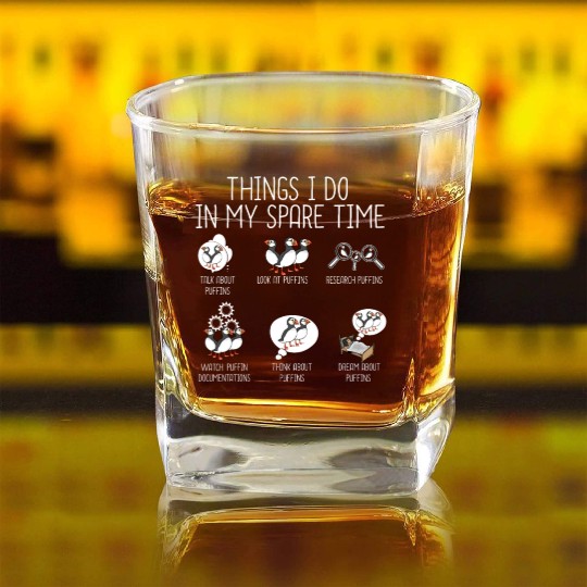Funny Atlantic Puffin Bird Lover Women Puffin Square Whiskey Glasses