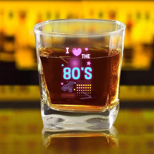 Neon Vintage Geek Square Whiskey Glasses