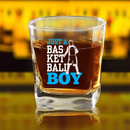 Just A Basketball Boy Player Team Coach Match Square Whiskey Glasses