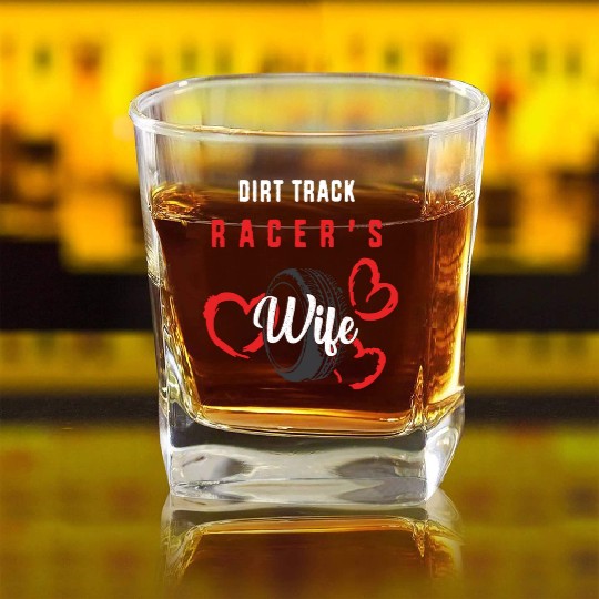 Motorsport Racer Race Dirt Track Racing Wife Square Whiskey Glasses