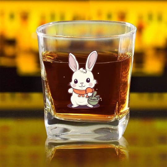 Rabbit Glasses Boys Girls Kids Easter Day Carrot Square Whiskey Glasses