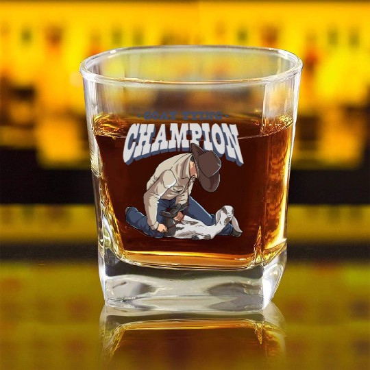 Goat Tying Champion for a Goat Tying Lover Square Whiskey Glasses