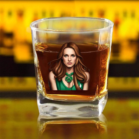 Everyone loves an Irish girl Square Whiskey Glasses