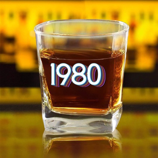 1980 Retro Design Square Whiskey Glasses