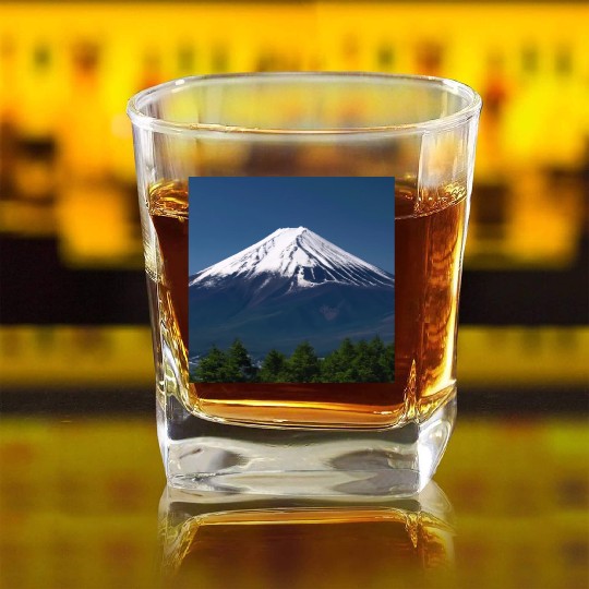 Mount Fuji Japan Panorama Souvenir Travel Trip Square Whiskey Glasses