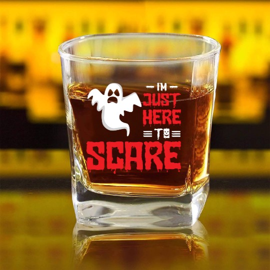 Halloween Paranormal Ghost Hunters Horror Fans Square Whiskey Glasses