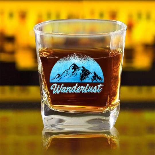 Wanderlust Mountaineer Hiker Summit sport Square Whiskey Glasses