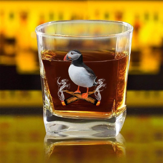 Puffin Blunts Square Whiskey Glasses