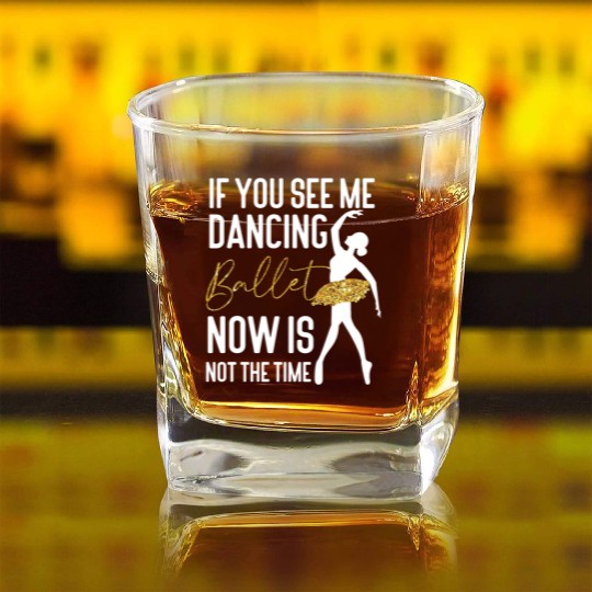 Ballet Dancer Dance Girl Ballerina Square Whiskey Glasses