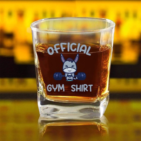 Official Gym Square Whiskey Glasses Fitness Workout Exercise sports