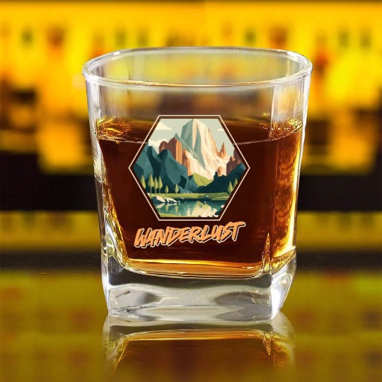 Wanderlust mountaineer hiking mountain love Square Whiskey Glasses