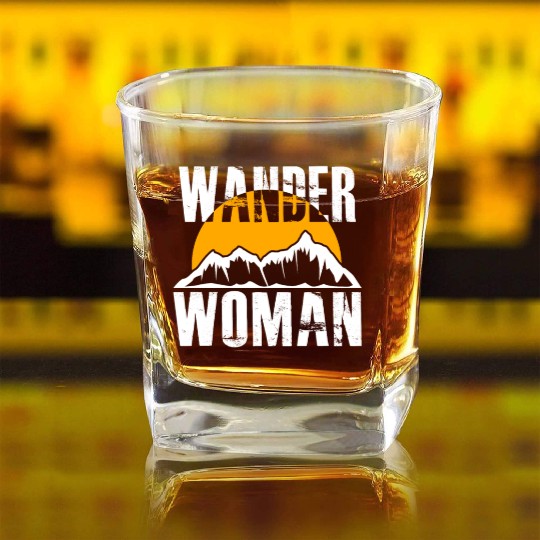 Wanderwoman Mountaineering Hiking Women Square Whiskey Glasses