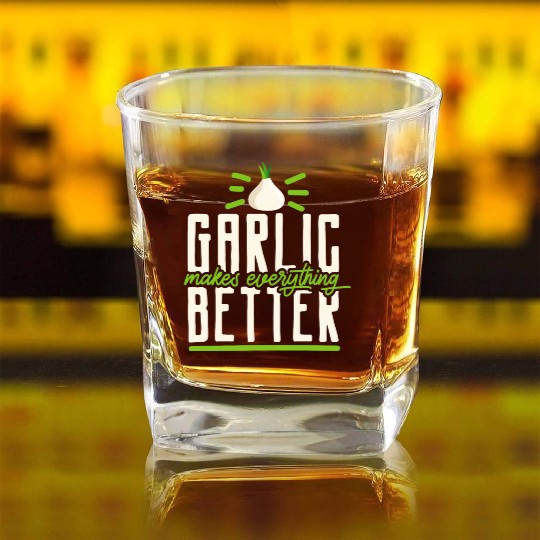 Garlic Garlic Cloves Garlic Lover Cooking Square Whiskey Glasses