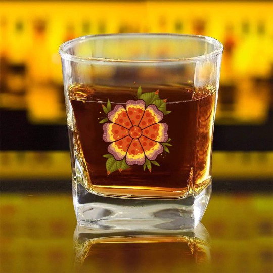 Pizza Flower Square Whiskey Glasses