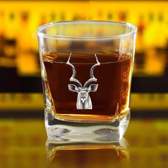 The African Greater Kudu Square Whiskey Glasses