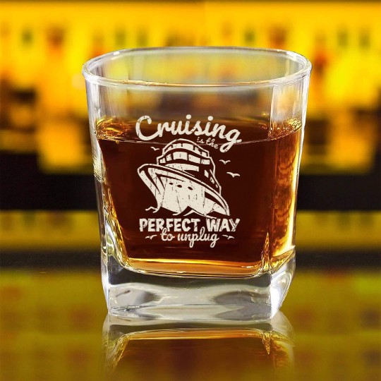 Cruising is the perfect way to unplug - Cruise Square Whiskey Glasses