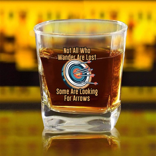 Bow Hunting Arrow and Archery Quote Design Archery Square Whiskey Glasses