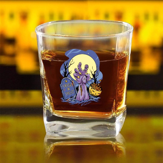 Halloween Zombie Candy Trick Or Treat Square Whiskey Glasses