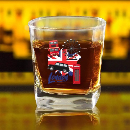 I Love London UK Travel more adventure Exploring Square Whiskey Glasses