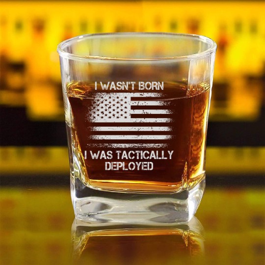 Patriotic Army Veteran Us Soldier Saying Square Whiskey Glasses