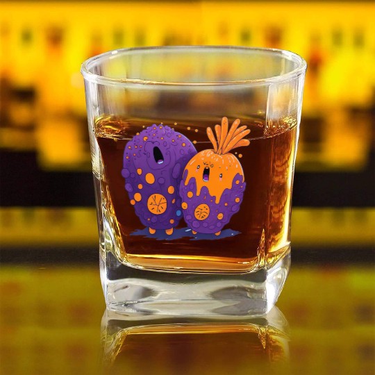crazy carrot Square Whiskey Glasses