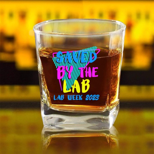 Saved By The Lab Retro Lab Week 2023 Medical Square Whiskey Glasses