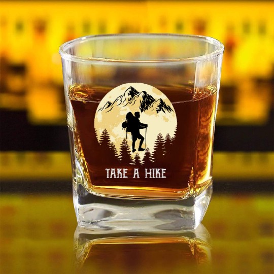 Take a Hike Wanderlust Hiking Square Whiskey Glasses