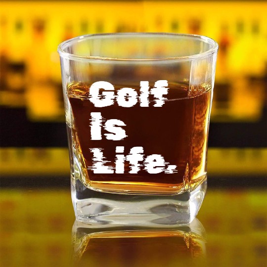Golf Is Life, Golfer Design Square Whiskey Glasses
