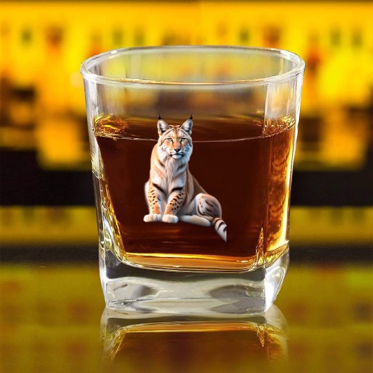 Majestic Cheetah Portrait Design Square Whiskey Glasses