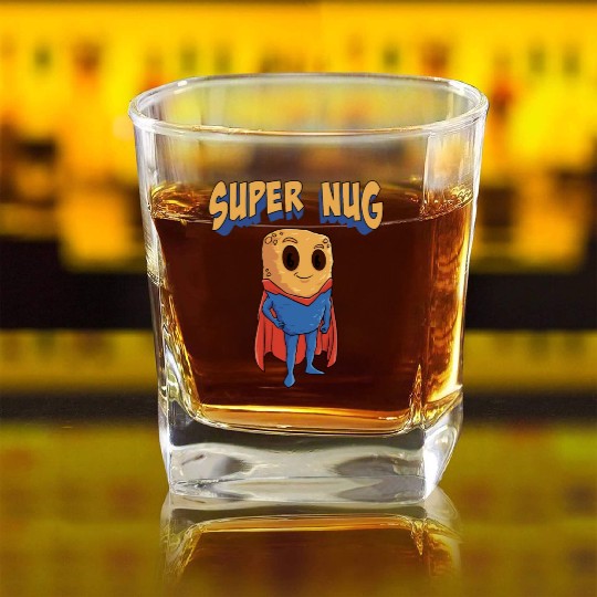 Super Nug Chicken Nuggets Square Whiskey Glasses