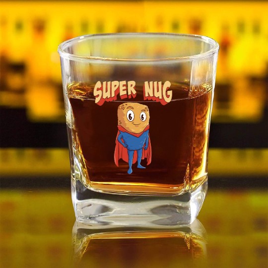 Super Nug Chicken Nuggets Square Whiskey Glasses