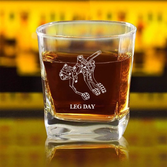 Leg Day - Auto - Funny Gift Idea Square Whiskey Glasses