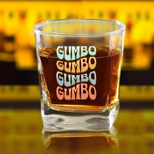 Gumbo Cajun Food Soup Lover Square Whiskey Glasses