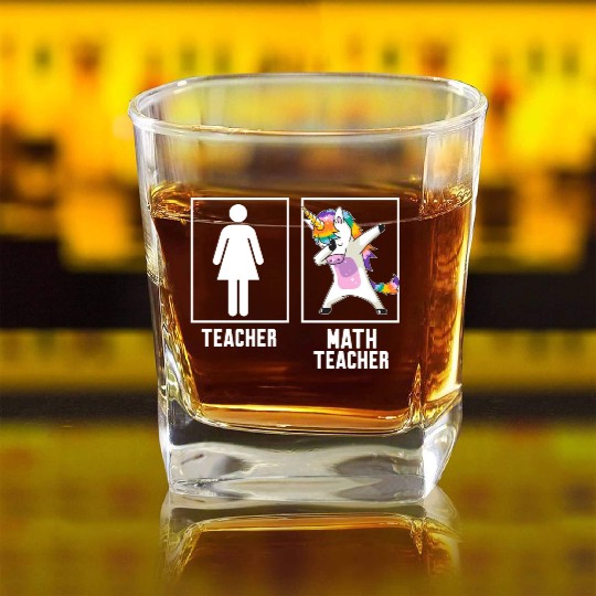 Teacher Vs Math Teacher Square Whiskey Glasses