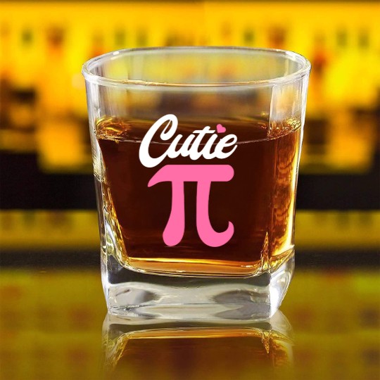 Funny Pi Symbol Cutie Pie National Pi Day Math Tea Square Whiskey Glasses