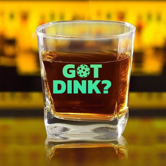 Got Dink Stacked Green Square Whiskey Glasses