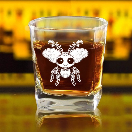 Bug Beetle Insect Square Whiskey Glasses