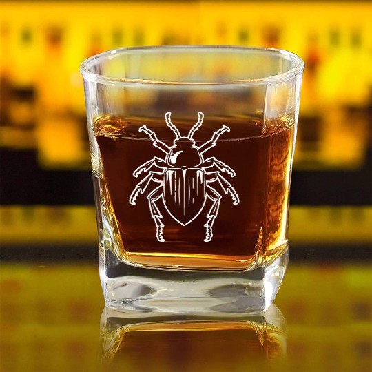 Bug Beetle Insect Square Whiskey Glasses