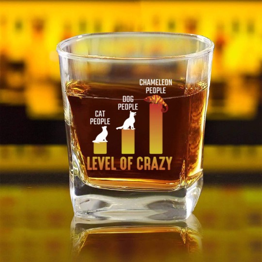 Crazy Chameleon Lover Herpetologist Reptile Owner Square Whiskey Glasses