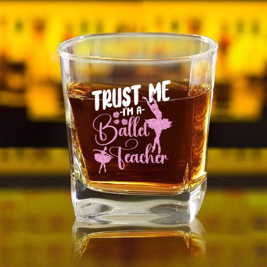 Ballet Dancer Dance Girl Ballerina Square Whiskey Glasses