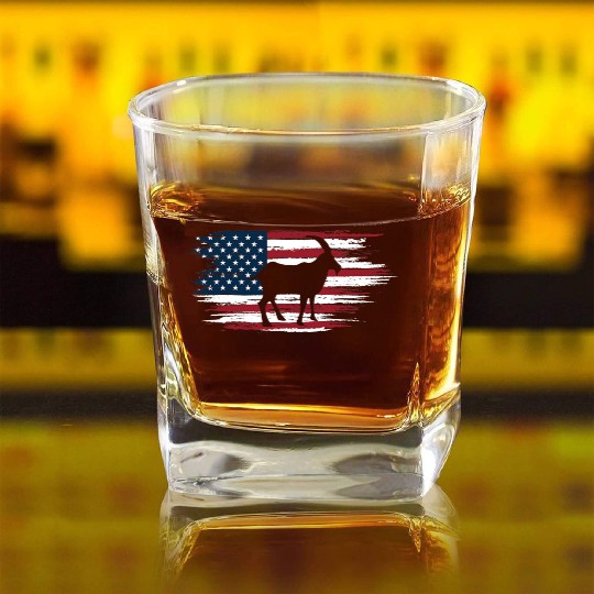 Funny Goat Farming Usa Goat Farmer Square Whiskey Glasses