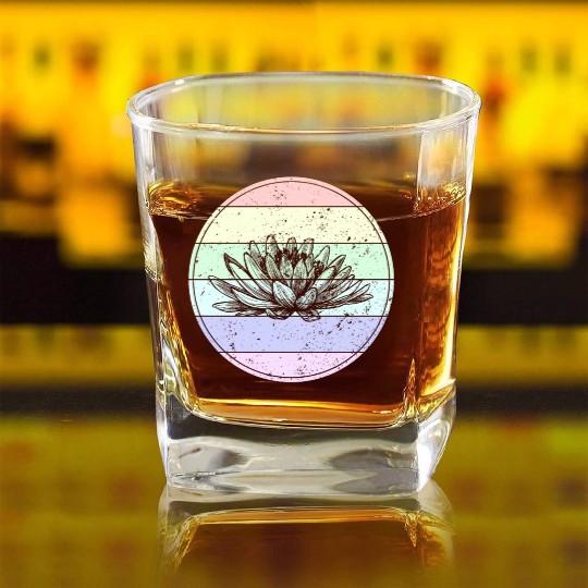 Lotus vintage - Lotus - Lotus - Buddhist Square Whiskey Glasses