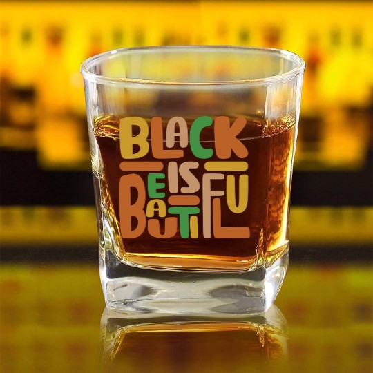 Black Is Beautiful Square Whiskey Glasses