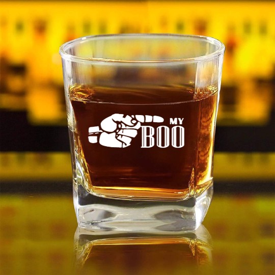 My Boo Gift for Couples His & Hers Valentine's Mat Square Whiskey Glasses
